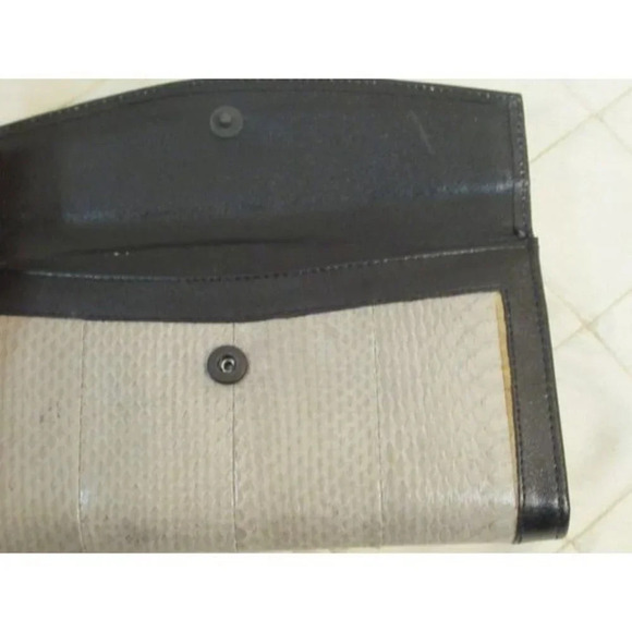 Vintage Wallet Chequebook  Slots Snake Skin Grey - Picture 3 of 8